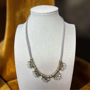 Loft Outlet Statement Bib Necklace in Soft Gray